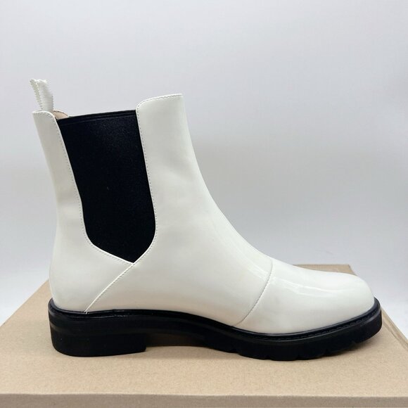 STUART WEITZMAN Dylan Leather Chelsea Boots Bootie White US 7.5 EU 38 - Picture 6 of 13